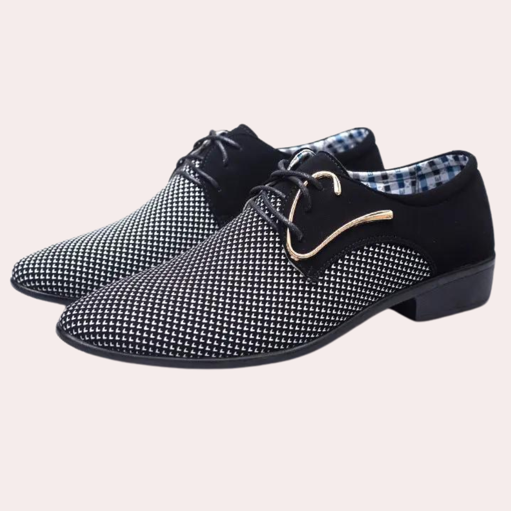 Heren Veterschoenen Modern Leer Design Met Uniek Meshpatroon - Stijlvol Comfort-5