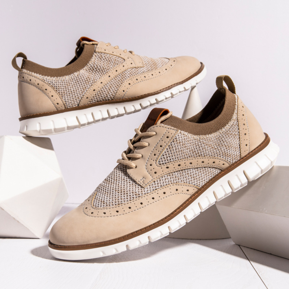 Heren Casual Schoenen Ademend Design met Brogue Detail - Max-5