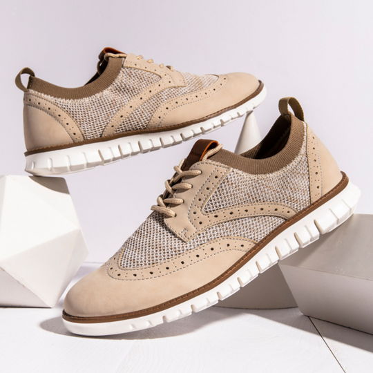 Heren Casual Schoenen Ademend Design met Brogue Detail - Max-5