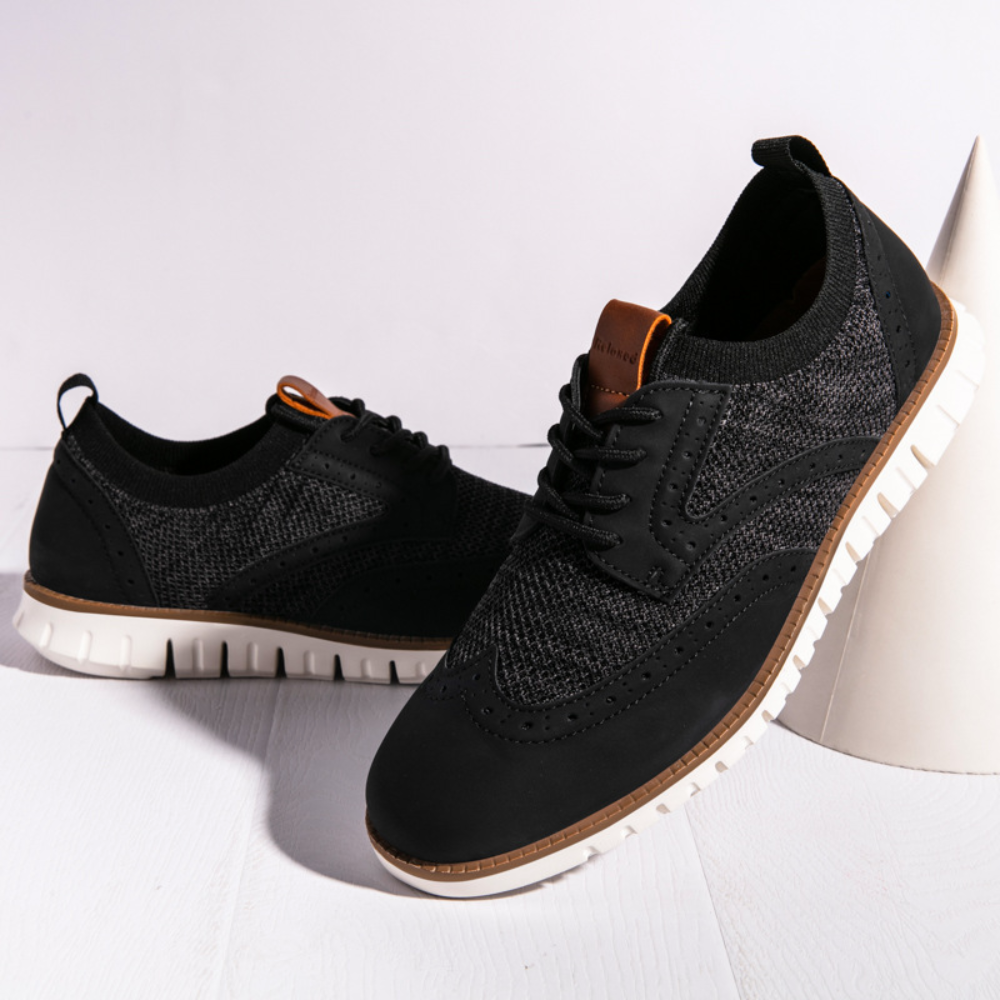 Heren Casual Schoenen Ademend Design met Brogue Detail - Max-2