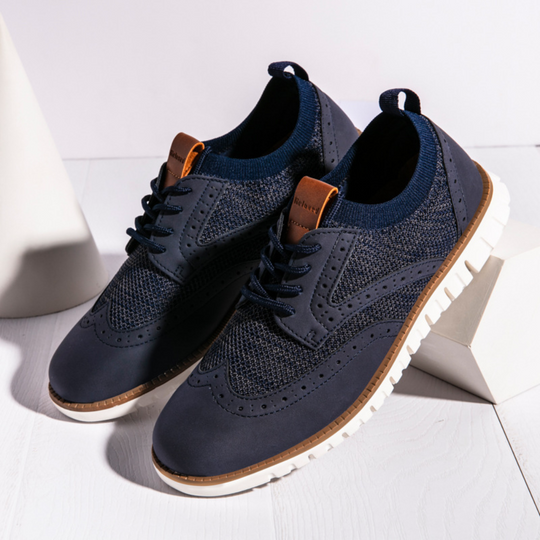 Heren Casual Schoenen Ademend Design met Brogue Detail - Max-4