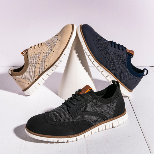 Heren Casual Schoenen Ademend Design met Brogue Detail - Max-3