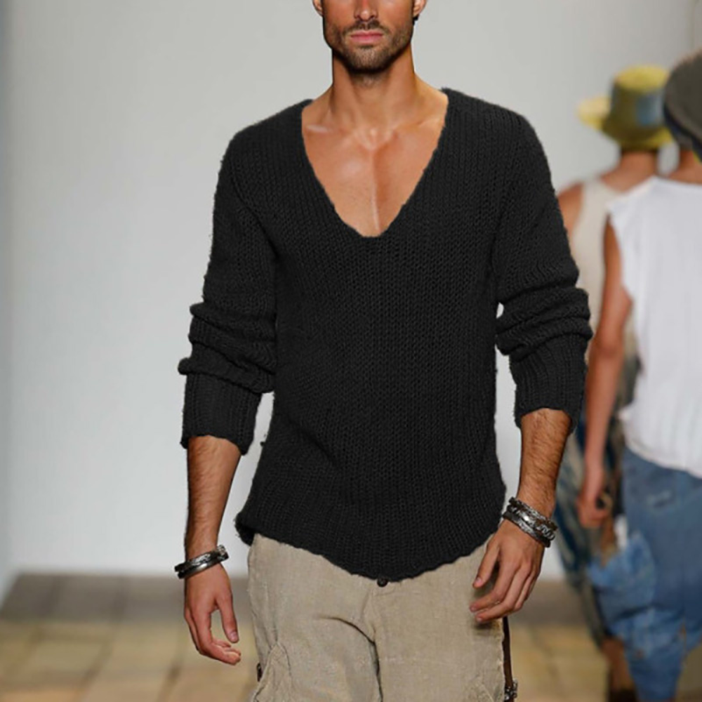 Carlo - Klassiek modern model Casual heren sweatshirts met V hals