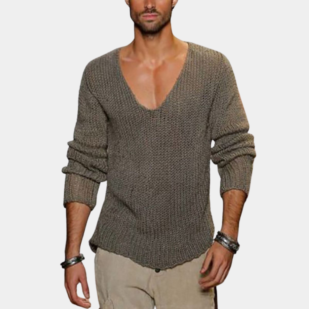 Carlo - Klassiek modern model Casual heren sweatshirts met V hals