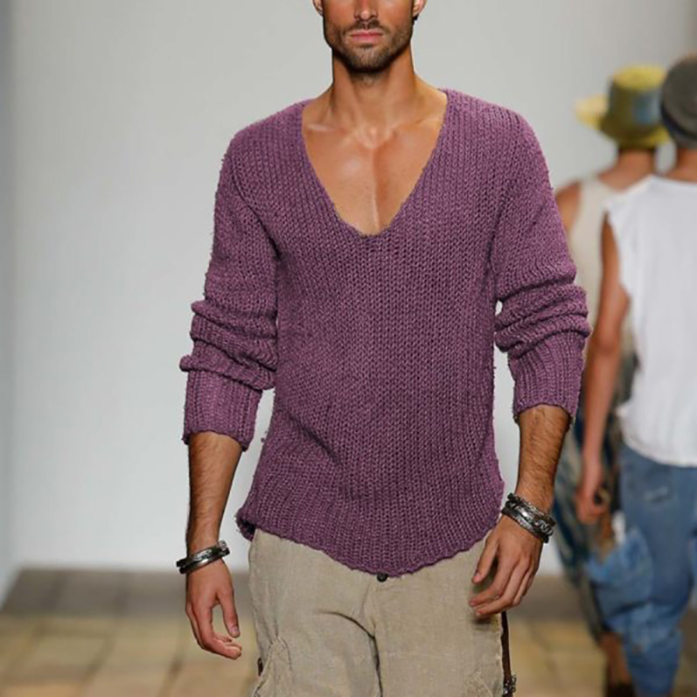 Carlo - Klassiek modern model Casual heren sweatshirts met V hals