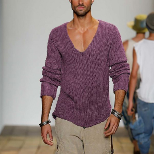 Carlo - Klassiek modern model Casual heren sweatshirts met V hals