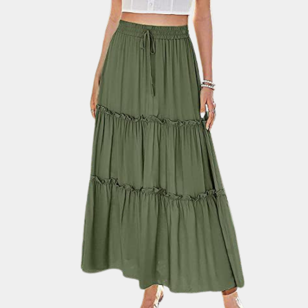 Dames Lange Rok Vloeiende Pasvorm Bohemian Stijl - Esila-2