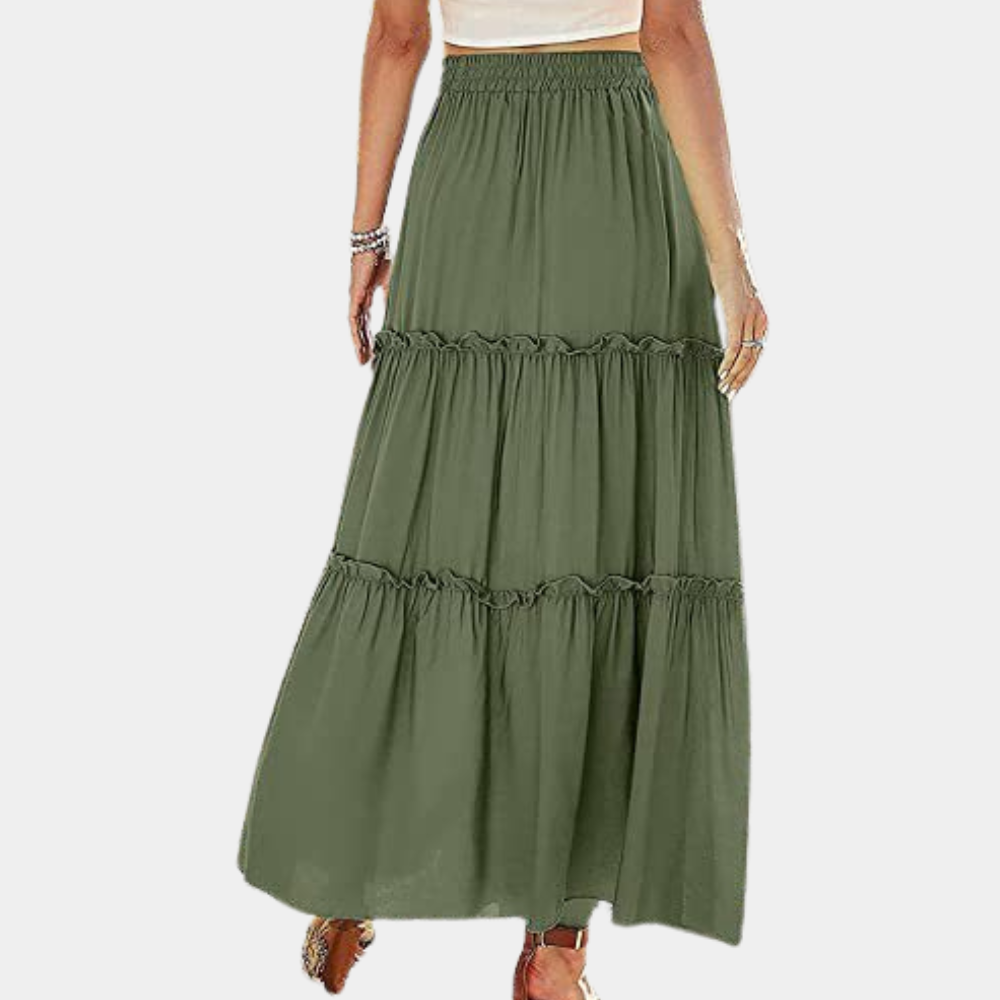 Dames Lange Rok Vloeiende Pasvorm Bohemian Stijl - Esila-3