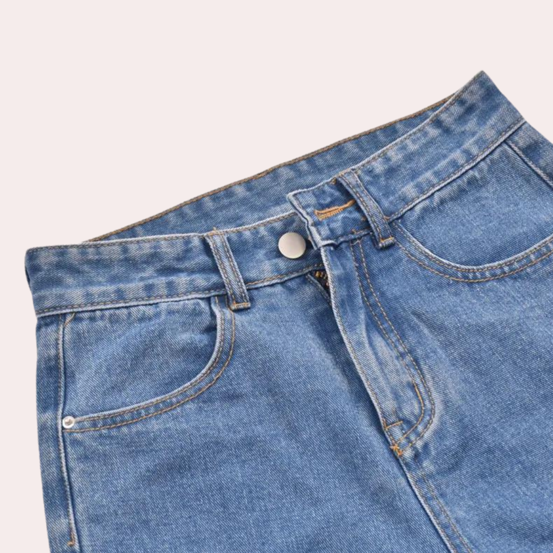 Dames Korte Broek Hoge Taille Casual Stijl - Dora-4
