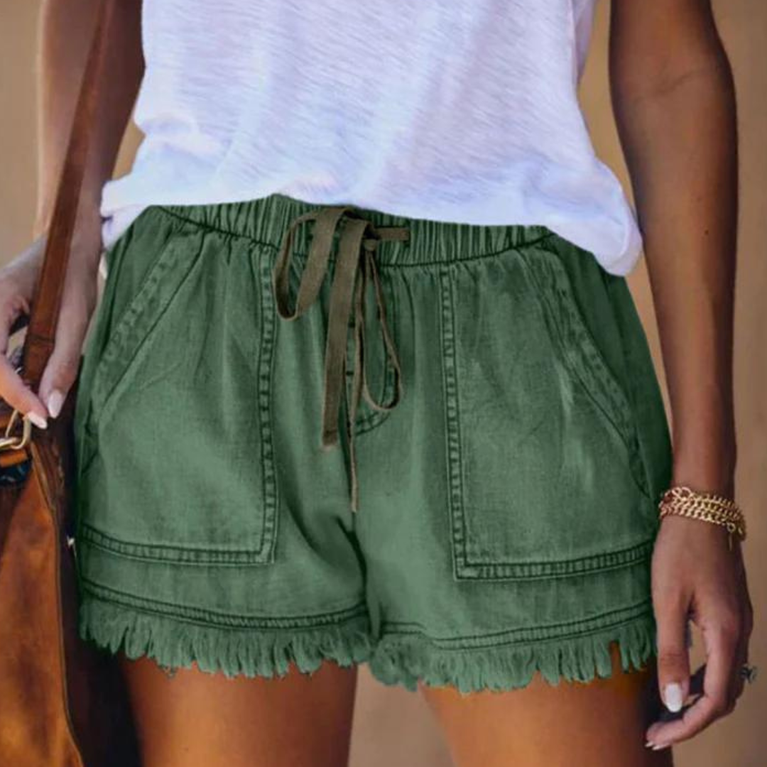 Variant image for Dames Denim Shorts Met Steekzakken Comfortabele Pasvorm - Delfine-6