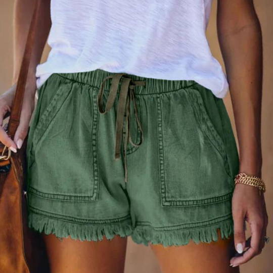 Variant image for Dames Denim Shorts Met Steekzakken Comfortabele Pasvorm - Delfine-6