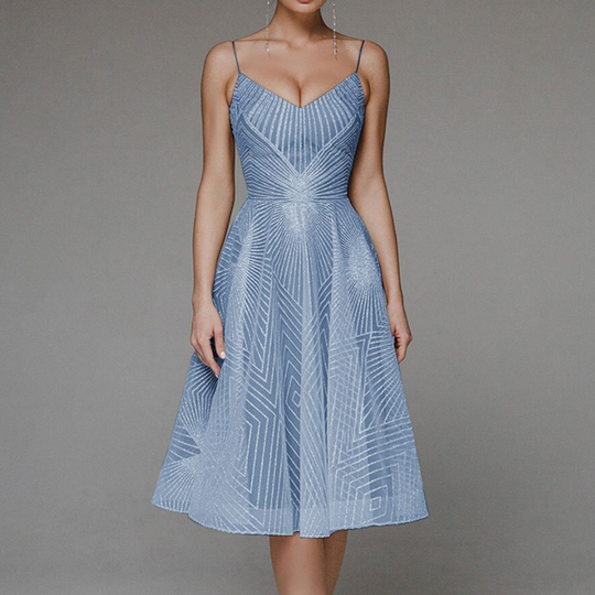 Dames Midi cocktailjurk met open rug - Blanca