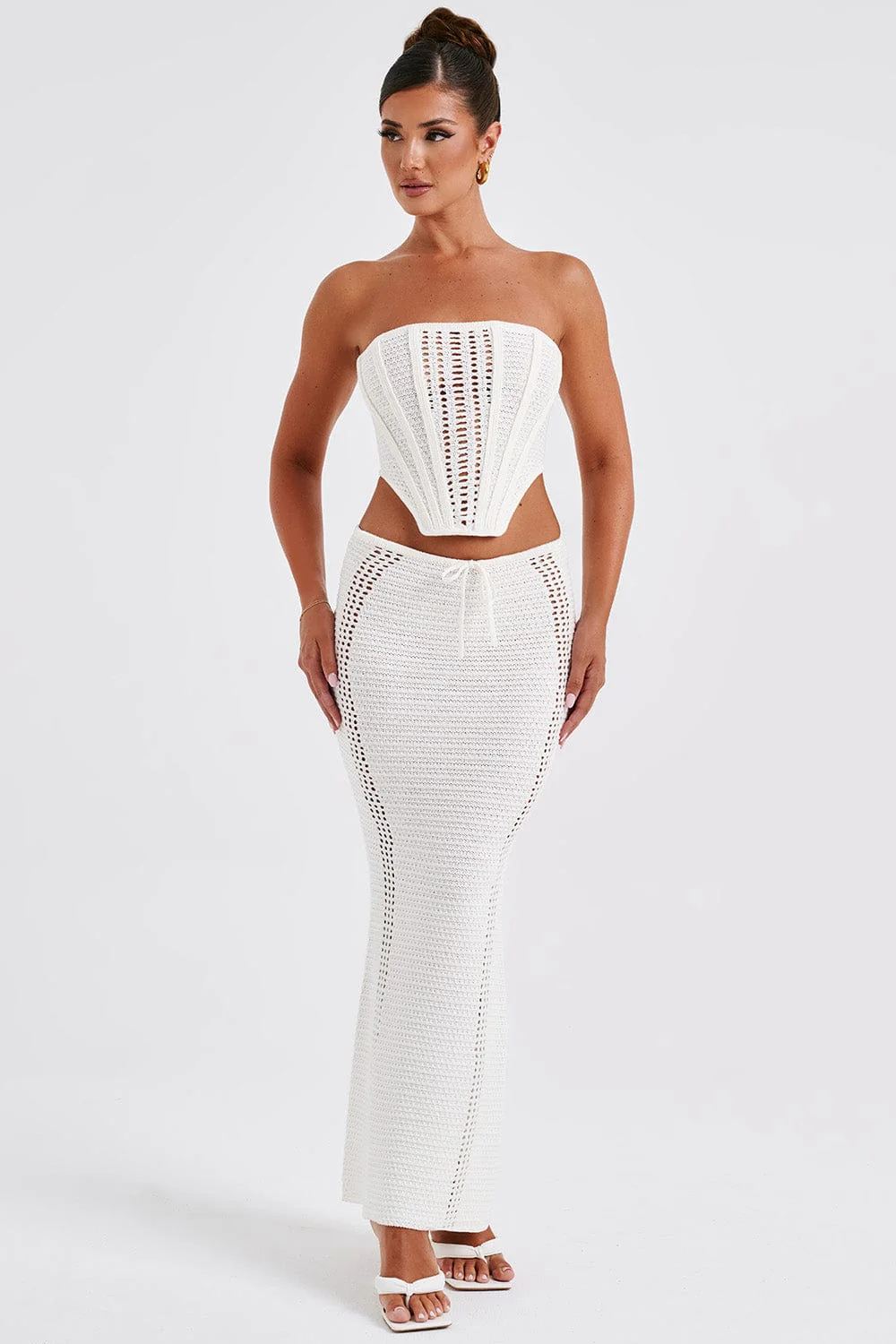 Dames Maxi Jurk Strapless Corset met Elegante Vetersluiting - Carly-2
