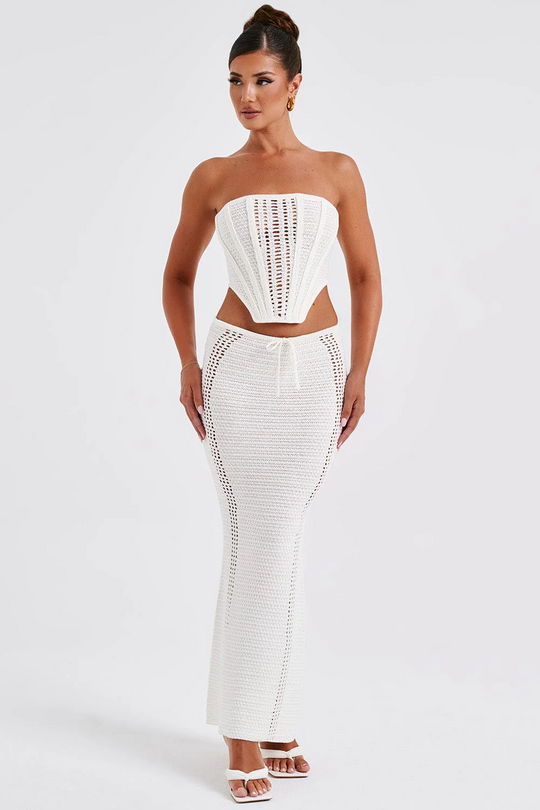 Dames Maxi Jurk Strapless Corset met Elegante Vetersluiting - Carly-2