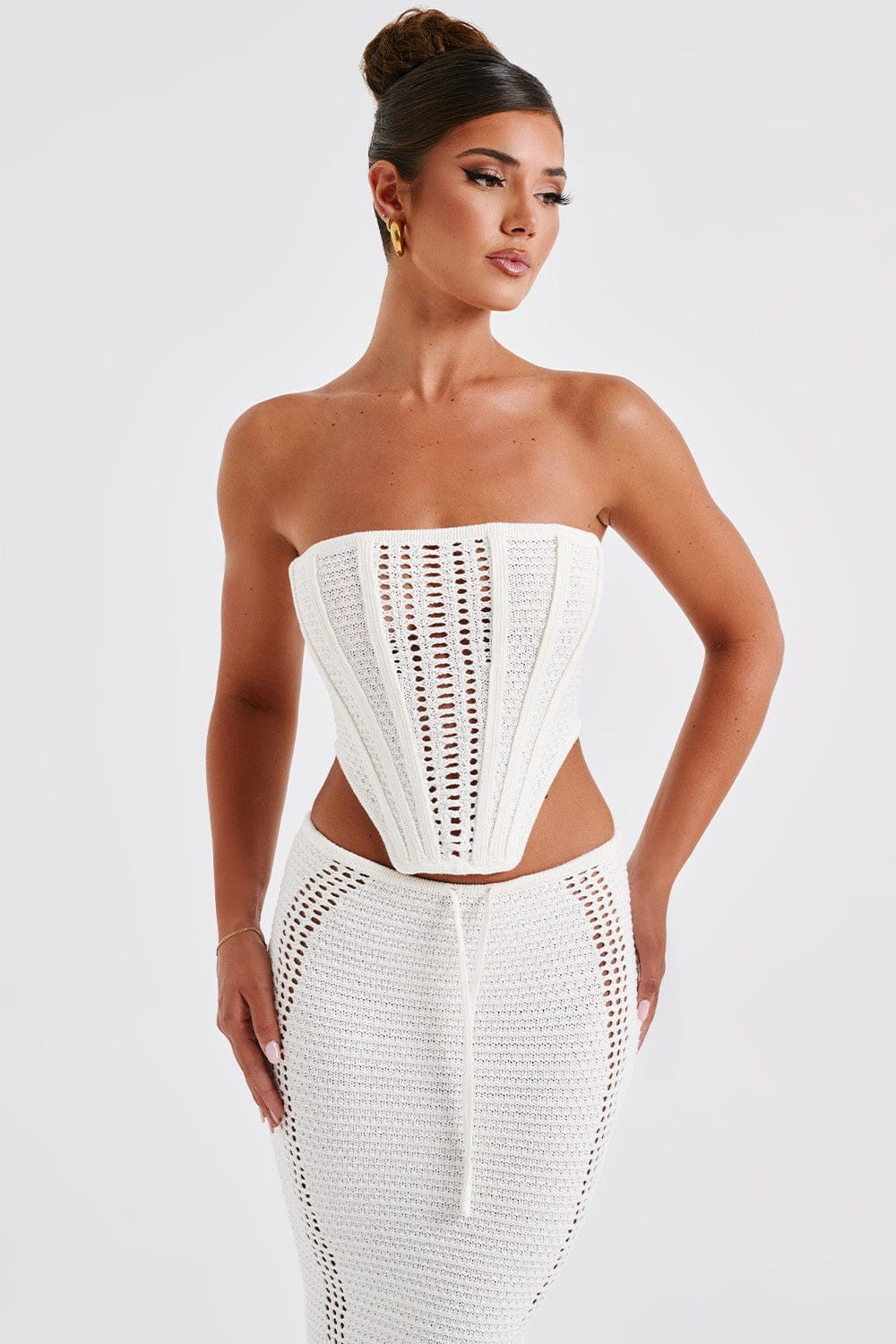 Dames Maxi Jurk Strapless Corset met Elegante Vetersluiting - Carly-4