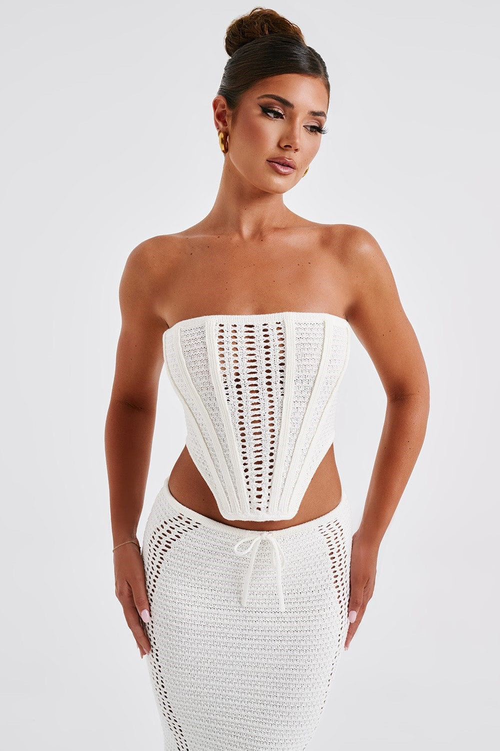 Dames Maxi Jurk Strapless Corset met Elegante Vetersluiting - Carly-5