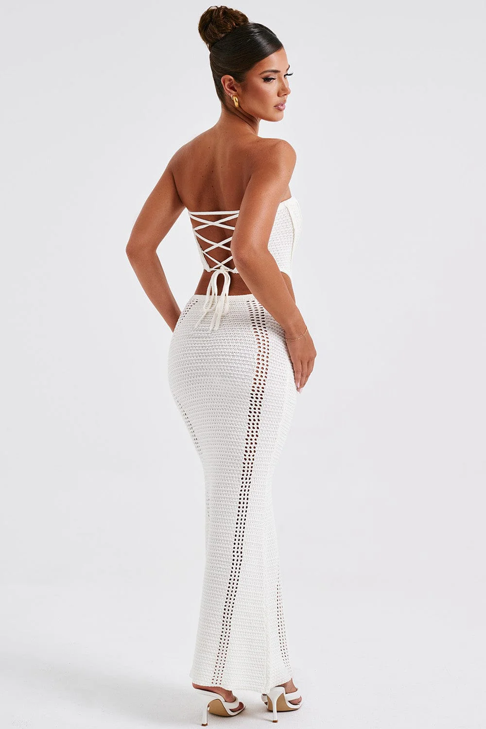 Dames Maxi Jurk Strapless Corset met Elegante Vetersluiting - Carly-6