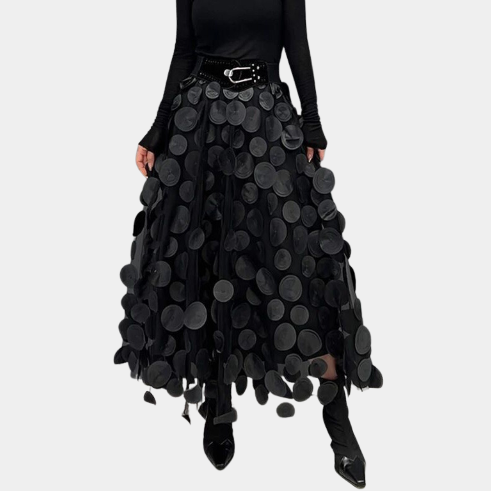 Variant image for Dames Lange Zwarte Rok Elegante Stijl - Seraphina-1