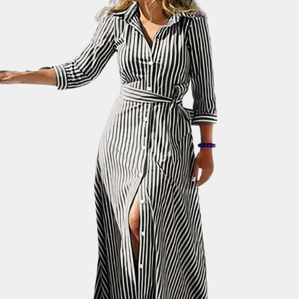 Elegante en Vloeiende Lange Jurk met Tijdloze Uitstraling voor Dames - Fosette