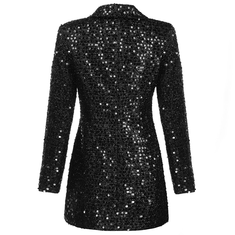 Dames Blazerjurk Glanzende Afwerking Elegante Pasvorm - Velanora-3