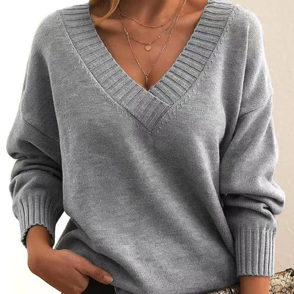 Joelle - Lässiger Pullover mit V Ausschnitt für jeden Anlass