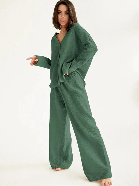 Variant image for Dames Oversized Katoenen Loungewear Set Comfortabel en Stijlvol - Chloa-7