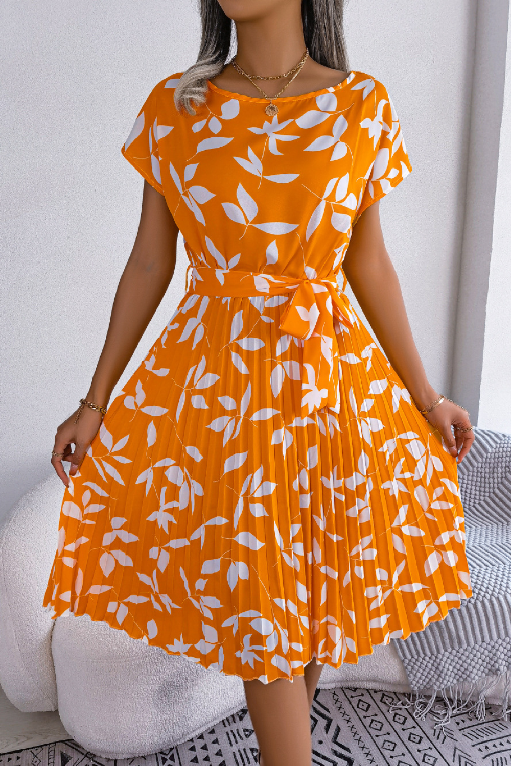 Variant image for Dames Midi Jurk Elegante Bloemenprint Hoge Taille - Lissora-9
