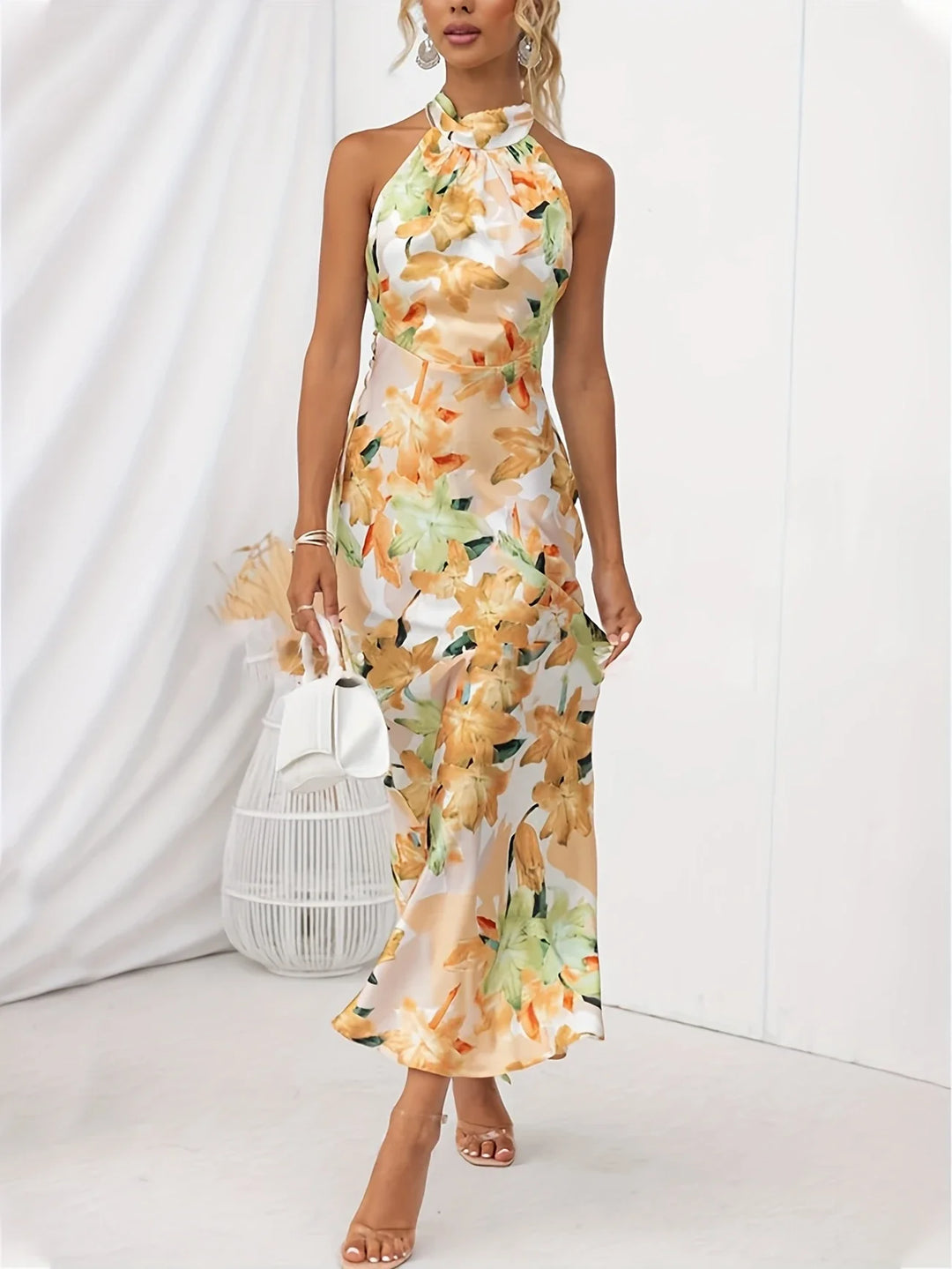 Dames Lange Jurk Bloemenprint Elegante Zomerstijl - Sophie-1