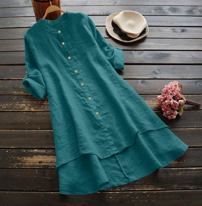 Variant image for Dames Oversized Katoenen Linnen Zomerjurk Relaxed Fit - Emma-49