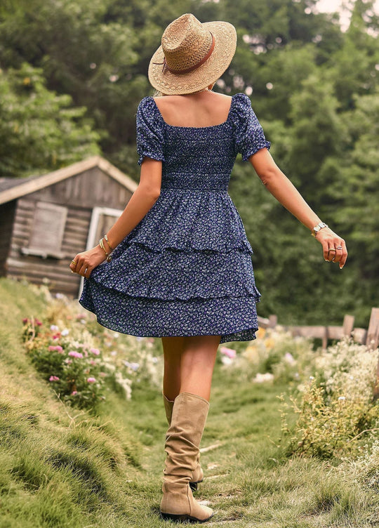 Dames Lange Jurk Bohemian Met Pofmouwen Voor Zomer - Sienna-3
