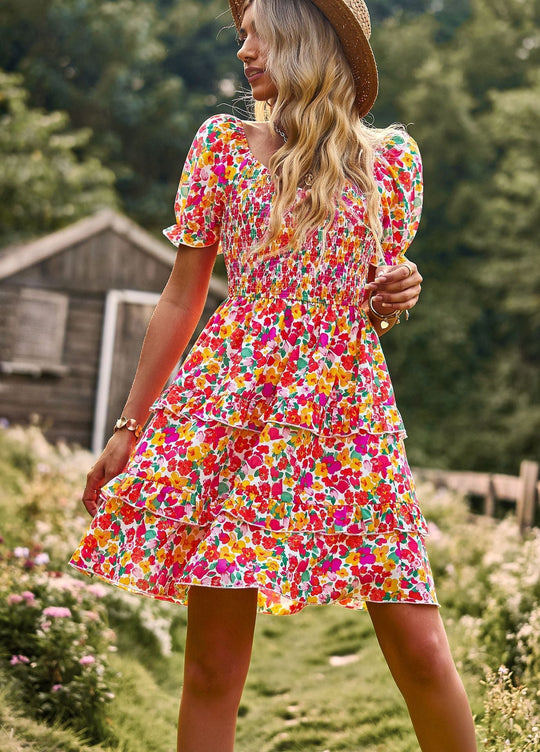 Variant image for Dames Lange Jurk Bohemian Met Pofmouwen Voor Zomer - Sienna-5