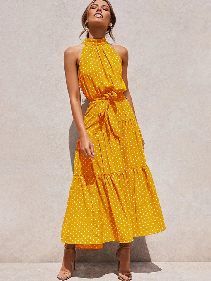 Dames Zomerjurk met Stippenprint Comfortabele Pasvorm - Emma-4