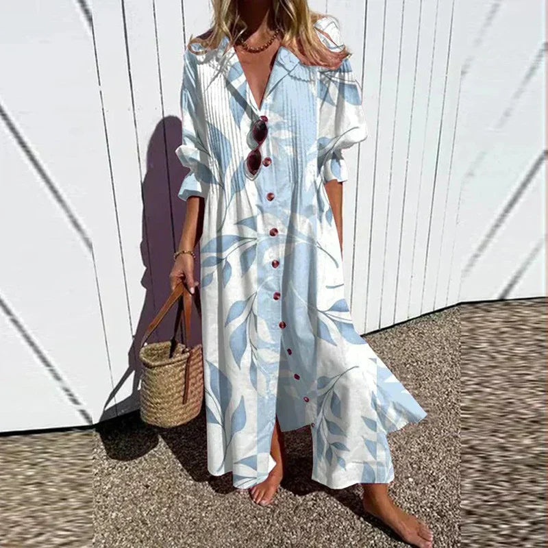 Variant image for Dames Maxi Jurk Luchtige Viscoseblend Met Knoopsluiting - Natasha-7