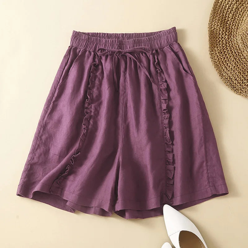 Variant image for Dames Korte Broek Lichtgewicht Katoen met Twee Zakken - Sylvie-9