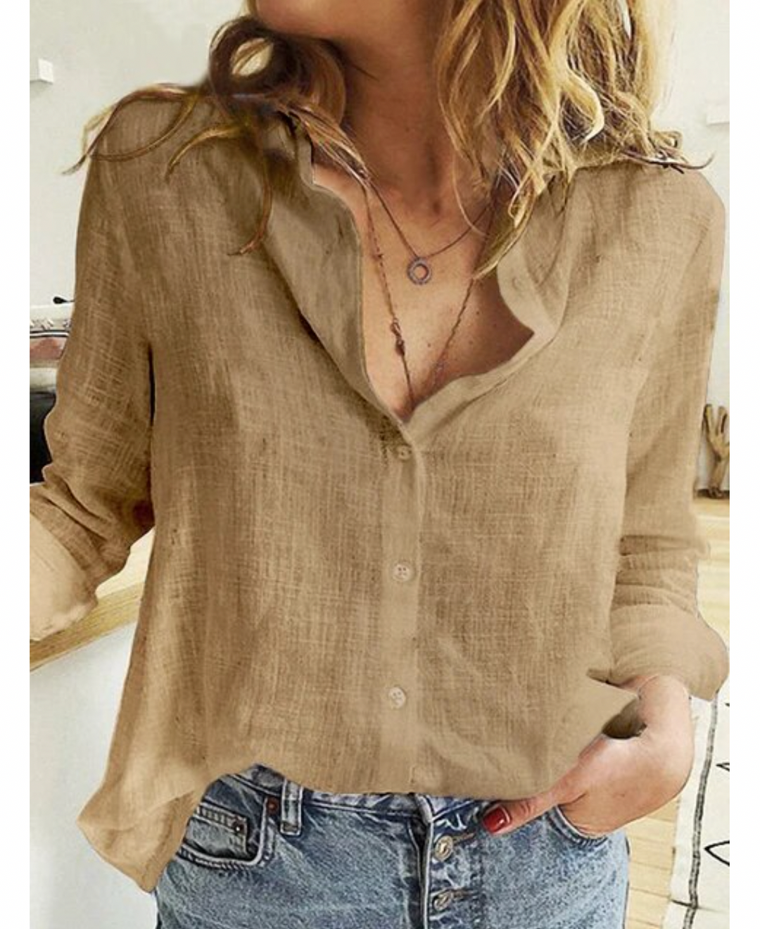 Variant image for Dames Blouse Lange Mouwen Elegante Witte Stijl - Xania-25