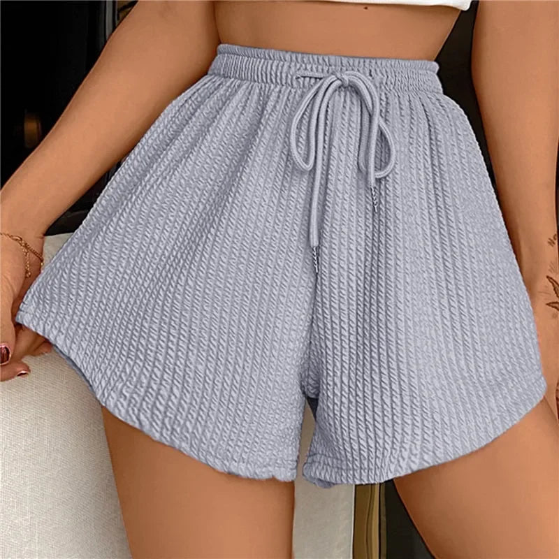 Variant image for Dames Korte Broek Elegante Snit Met Veters En Brede Benen - Lisa-22
