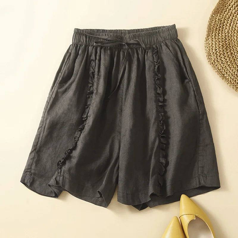 Variant image for Dames Korte Broek Lichtgewicht Katoen met Twee Zakken - Sylvie-13