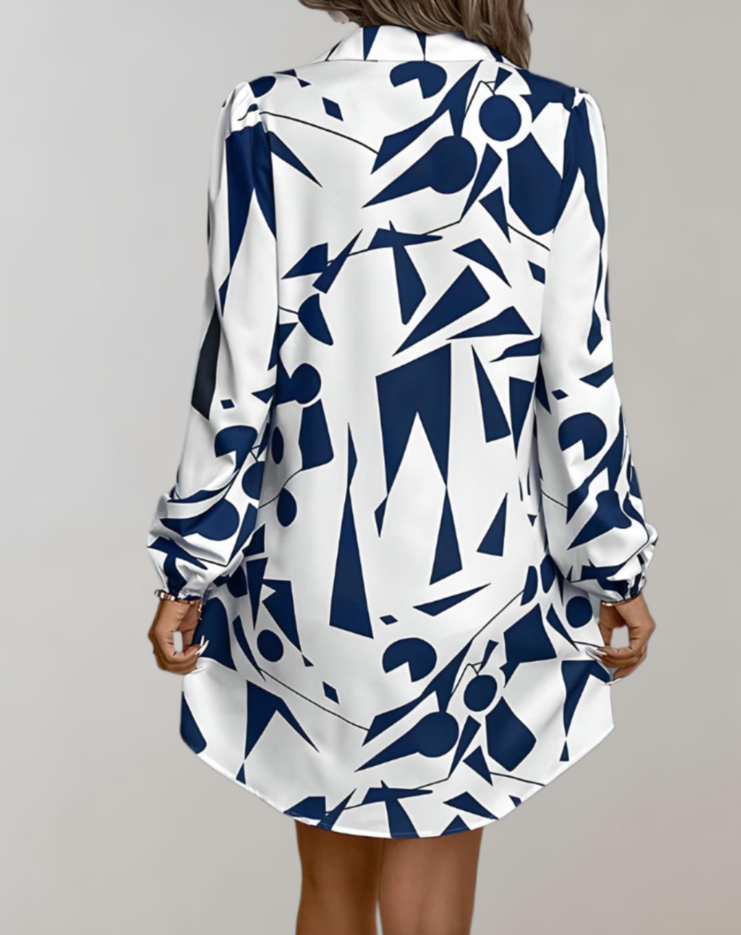 Dames Lange Jurk Stijlvolle Polo met Knoopsluiting - Mila-3