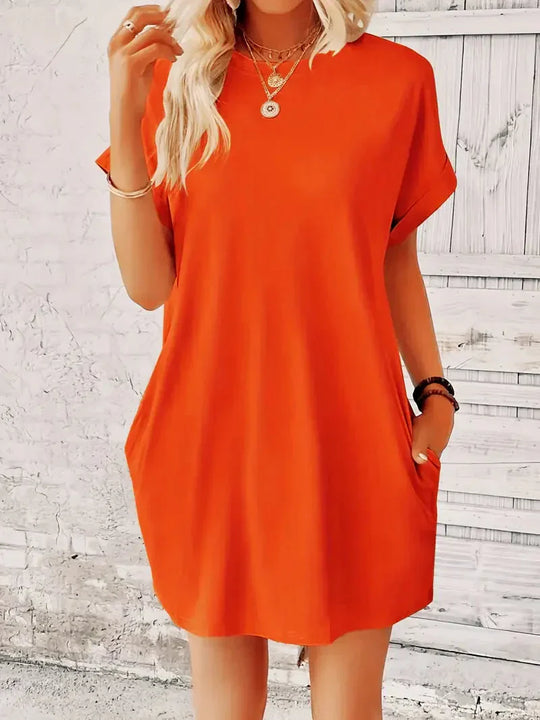 Variant image for Dames T-Shirt Jurk Casual Losse Pasvorm met Zakken - Saniya-26