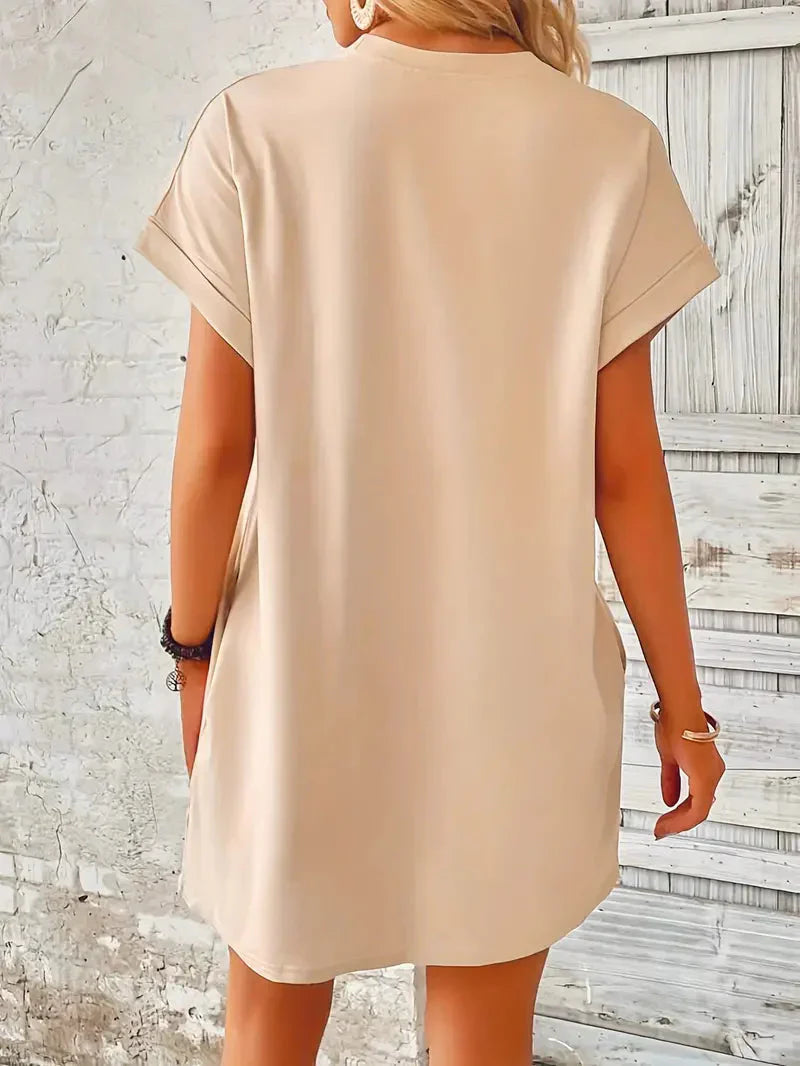 Dames T-Shirt Jurk Casual Losse Pasvorm met Zakken - Saniya-5