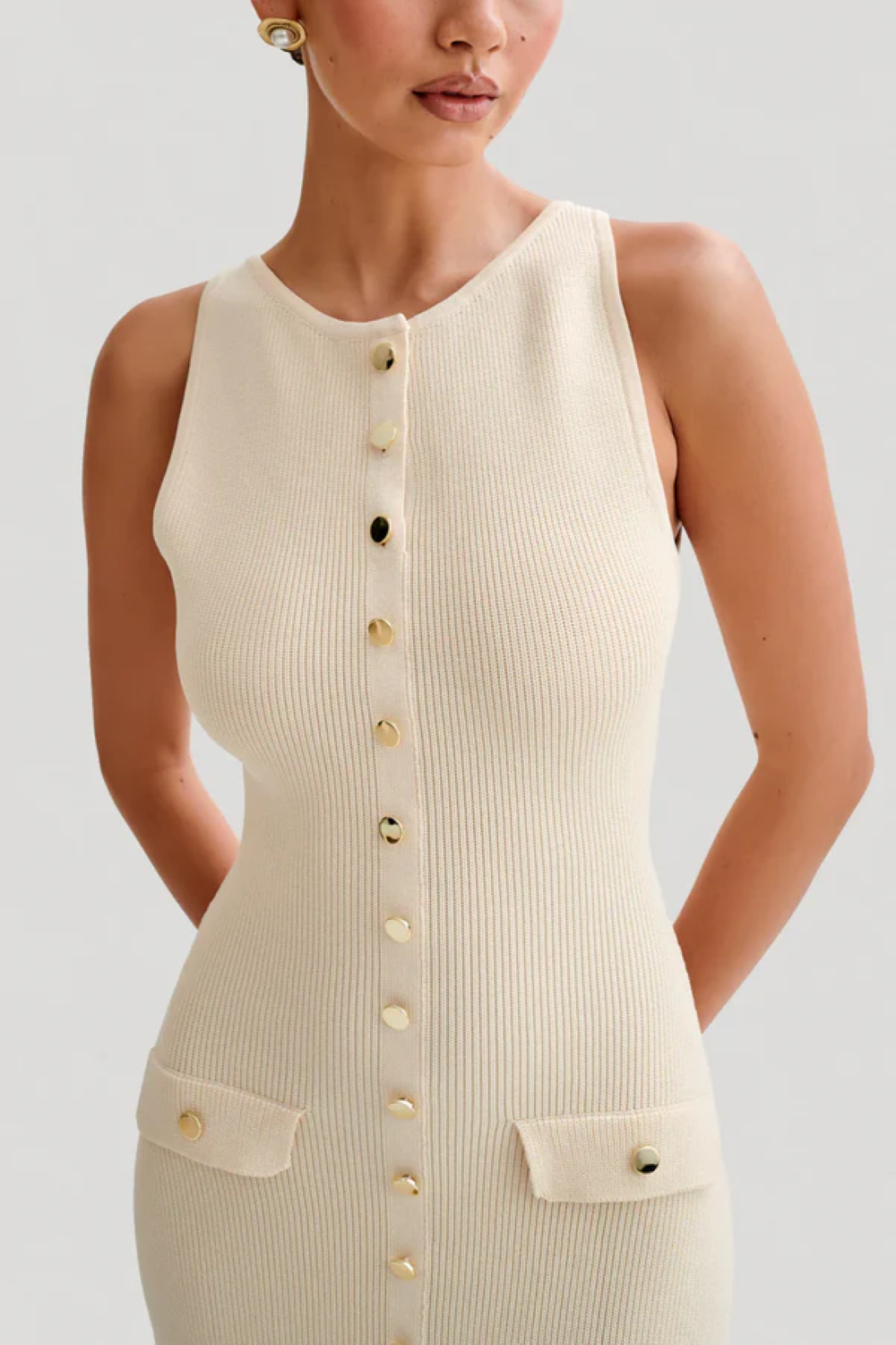 Dames Maxi Jurk Elegante Knoopdetails voor Zomer - Tricia-5