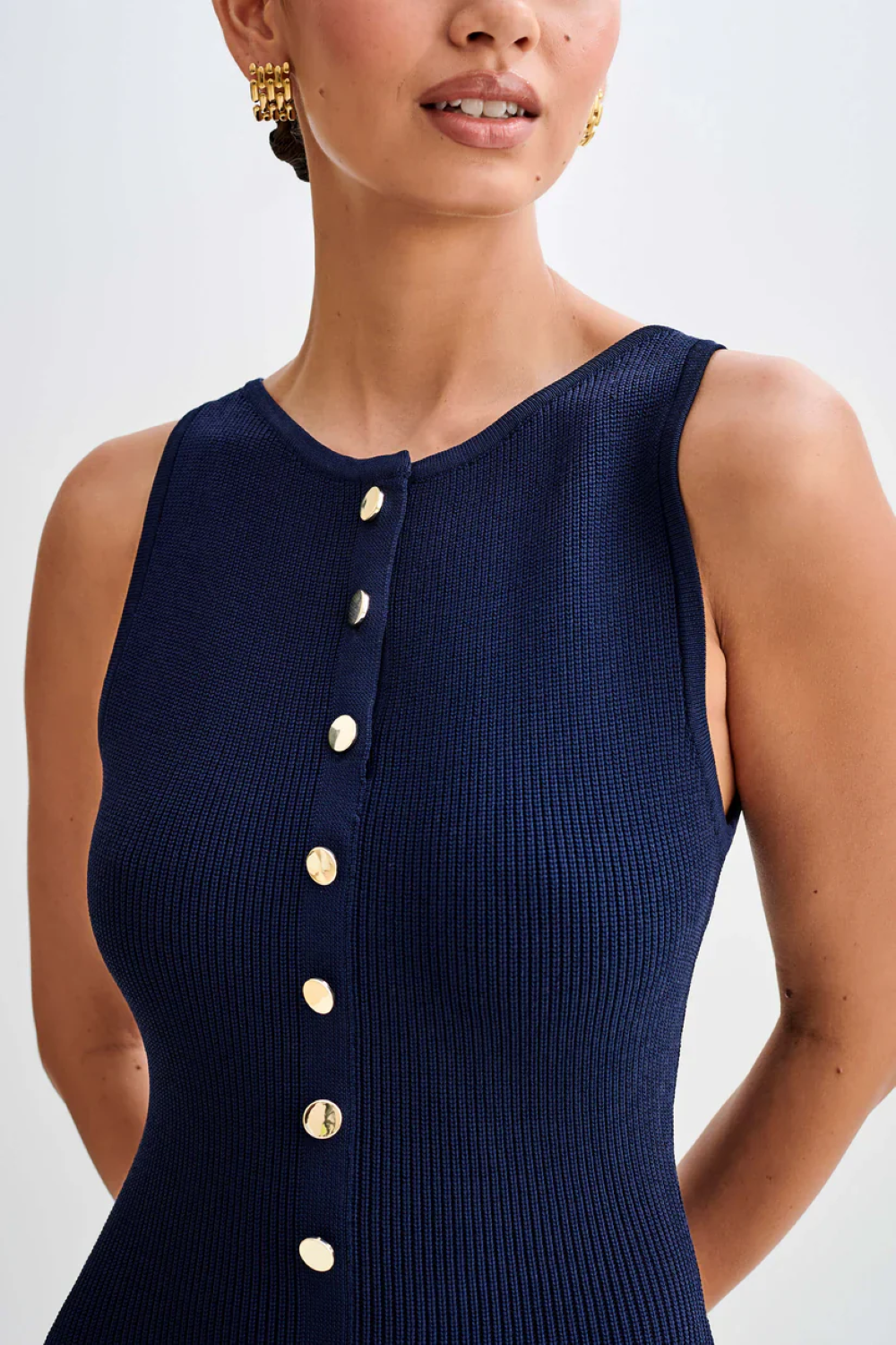 Dames Maxi Jurk Elegante Knoopdetails voor Zomer - Tricia-3