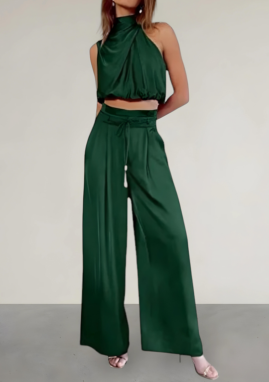 Variant image for Dames Set Mouwloze Top en Wijde Broek - Zomer Chic-15