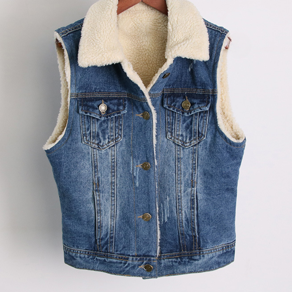Trendy en stijlvol denim vest - Claire