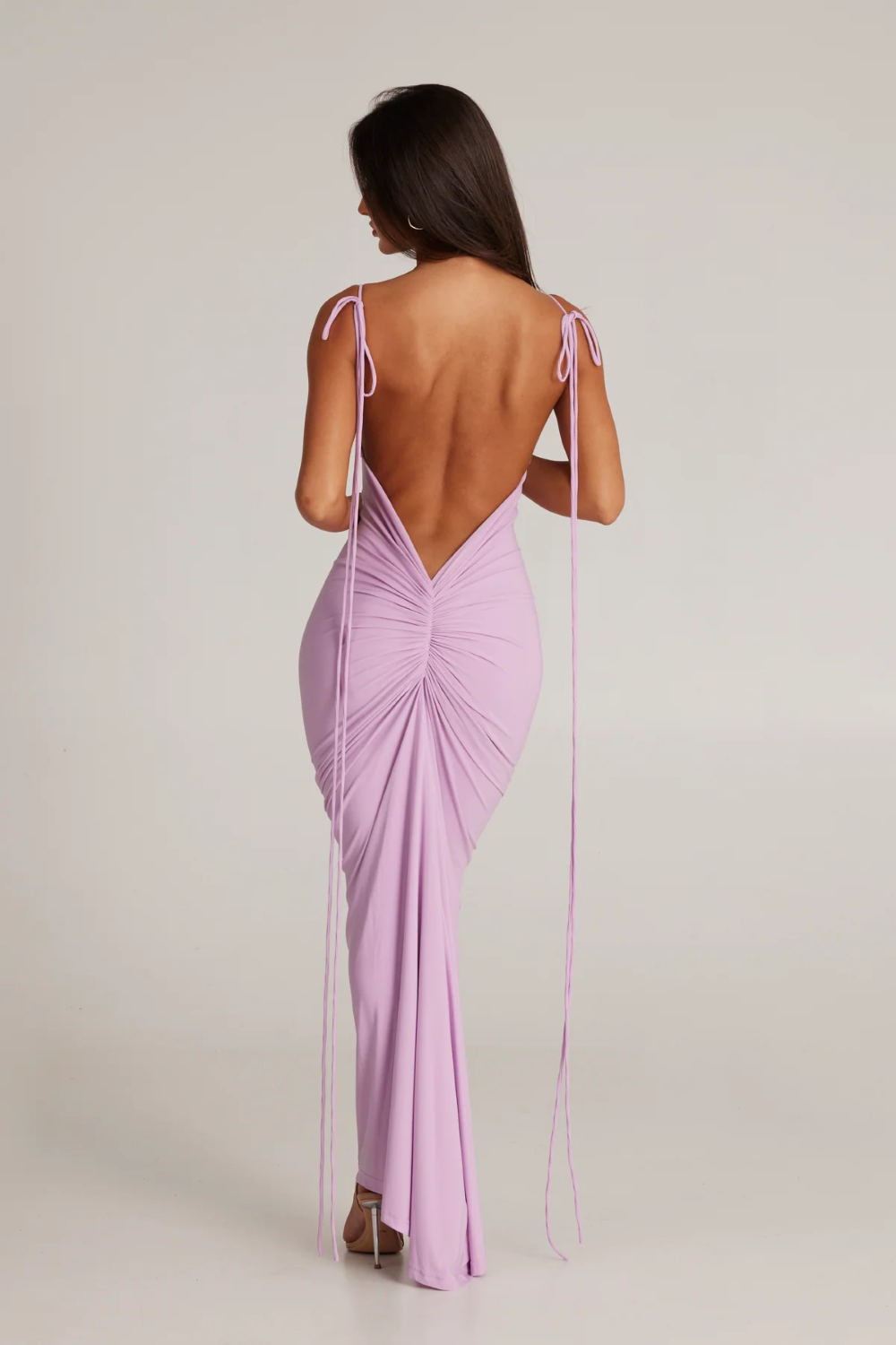 Dames Maxi Jurk Zwarte Elegante Gerimpelde Halslijn - Zahara-2