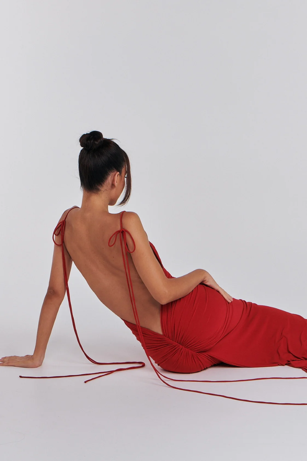 Variant image for Dames Maxi Jurk Zwarte Elegante Gerimpelde Halslijn - Zahara-13