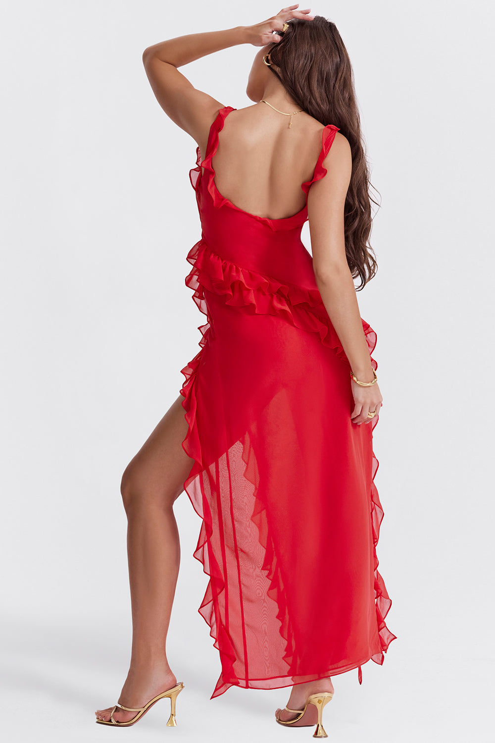 Dames Zomerjurk Elegante Ruches met Zijsplit - Adriana-6