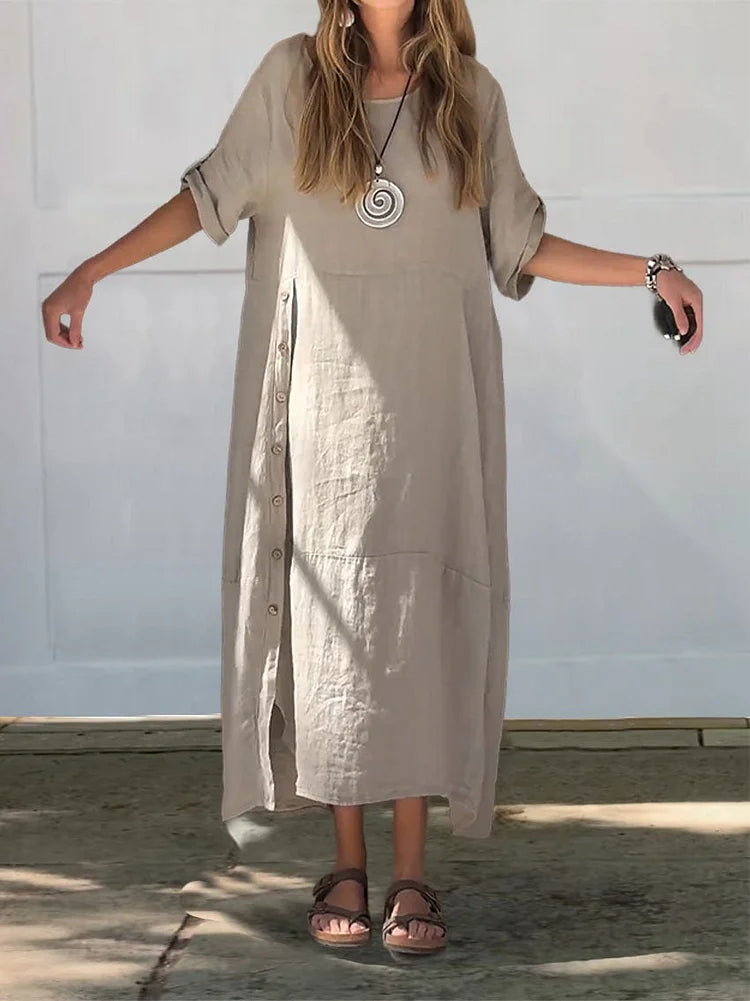 Variant image for Dames Lange Zomerjurk Ademend Comfortabel Ontwerp - Meah-1