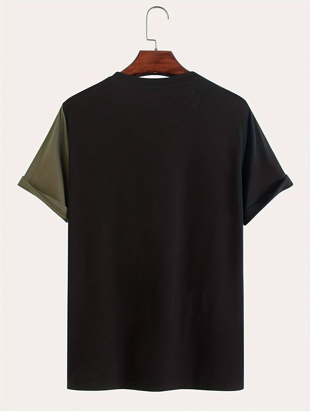 Heren T-shirt Contrastkleurige Patchwork en Moderne Print - Daan-5