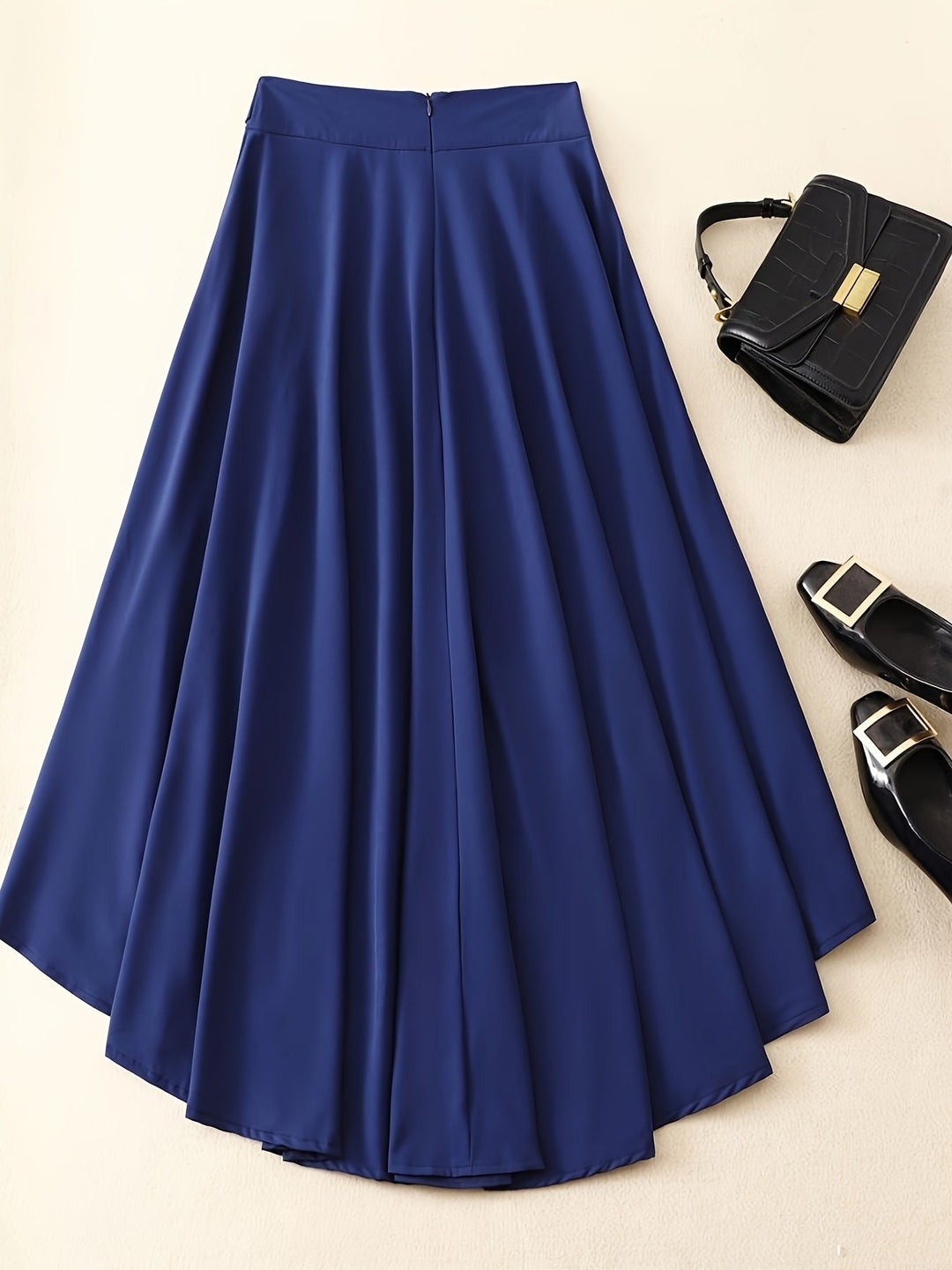 Dames Maxi Rok A-Lijn Geplooid Ontwerp met Strik Taille - Elegantie-3